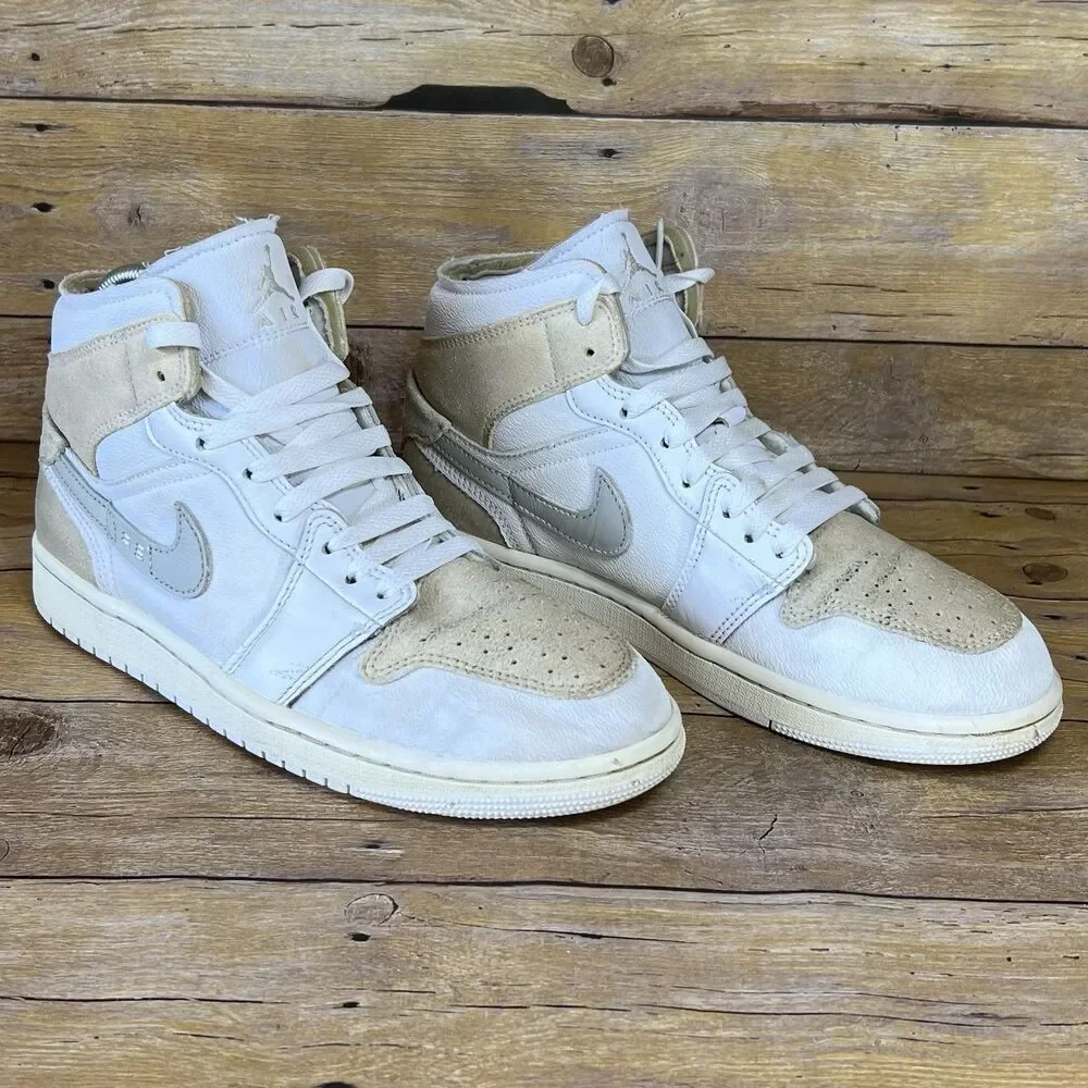 Jordan 1 Mid SE Craft Inside‎ Out White Neutral Grey Sneakers DM9652-100